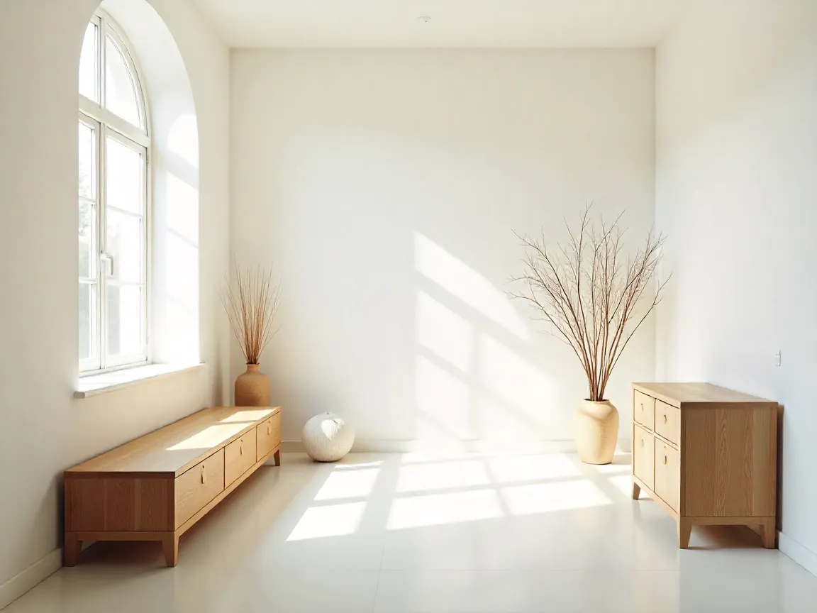 Espacio minimalista con luz natural